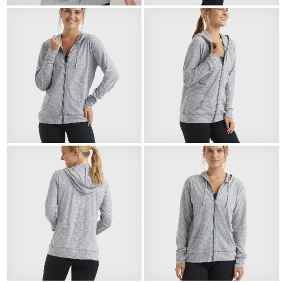 Hanes Women's Slub Jersey Full Zip Hoodie - S - NWT - Picture 3 of 5